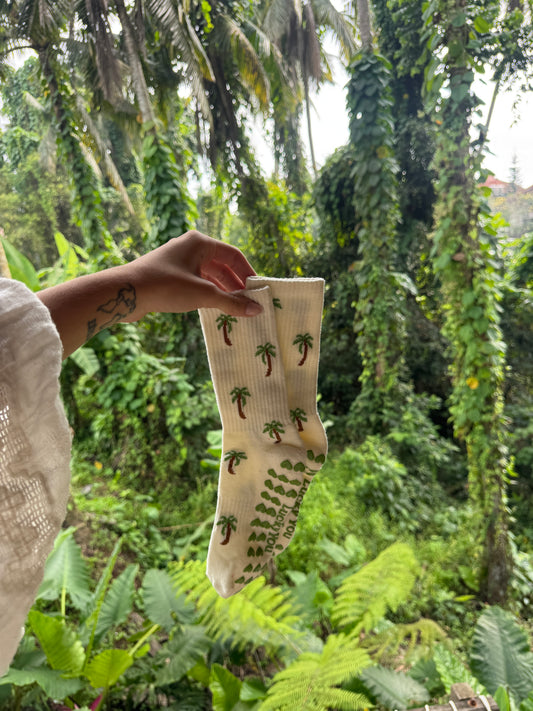 Palm Tree Grip Socks