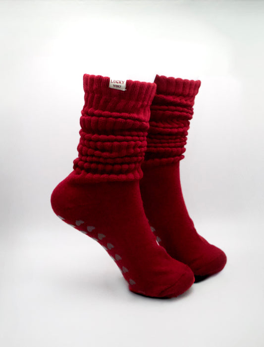 Merlot Scrunch Socks