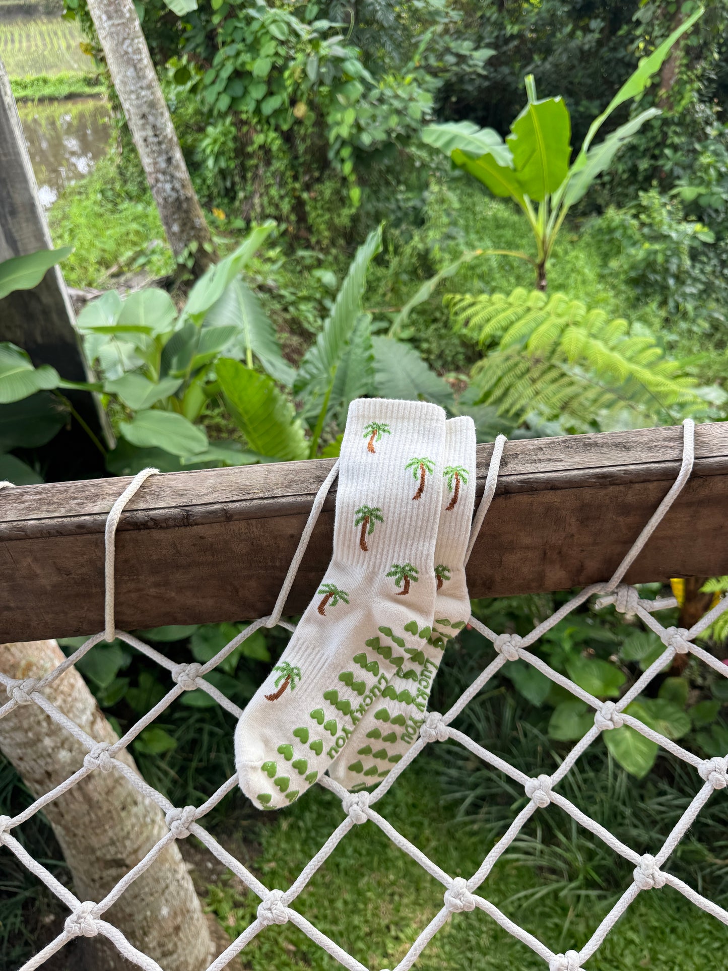 Palm Tree Grip Socks