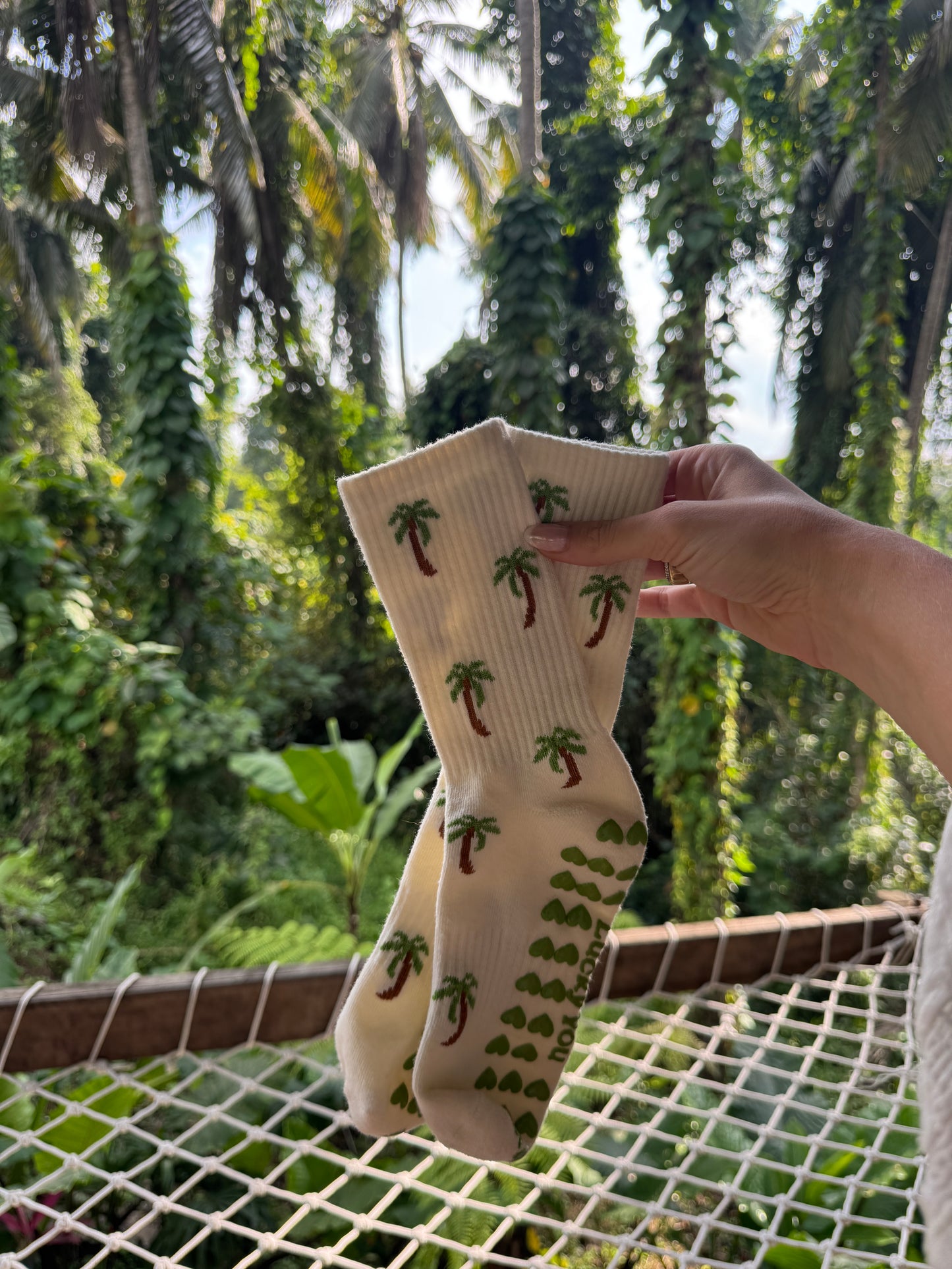 Palm Tree Grip Socks