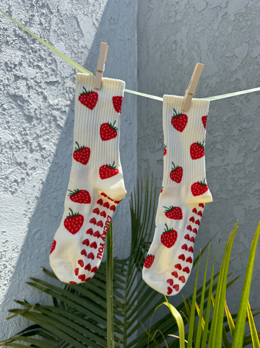 Strawberry Grip Socks